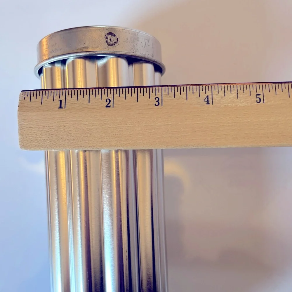 Two Vintage Pampered Chef Silver Decorative Scalloped Bread Tubes.